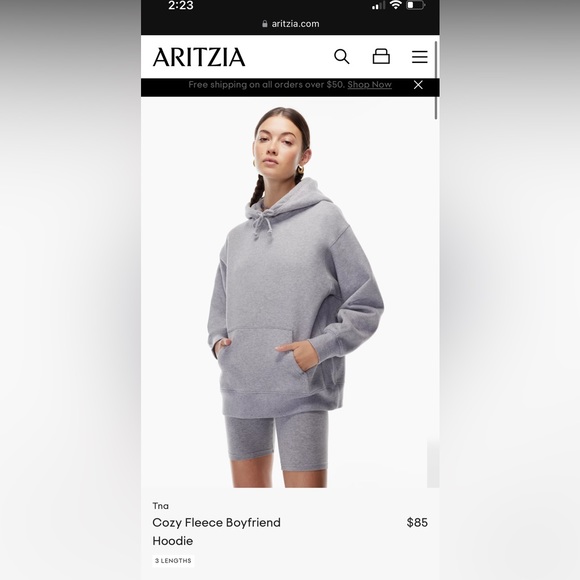 ARITZIA BOYFRIEND HOODIE - Picture 1 of 2